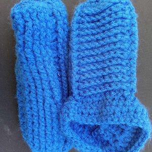 Adult hand-crafted blue slippers